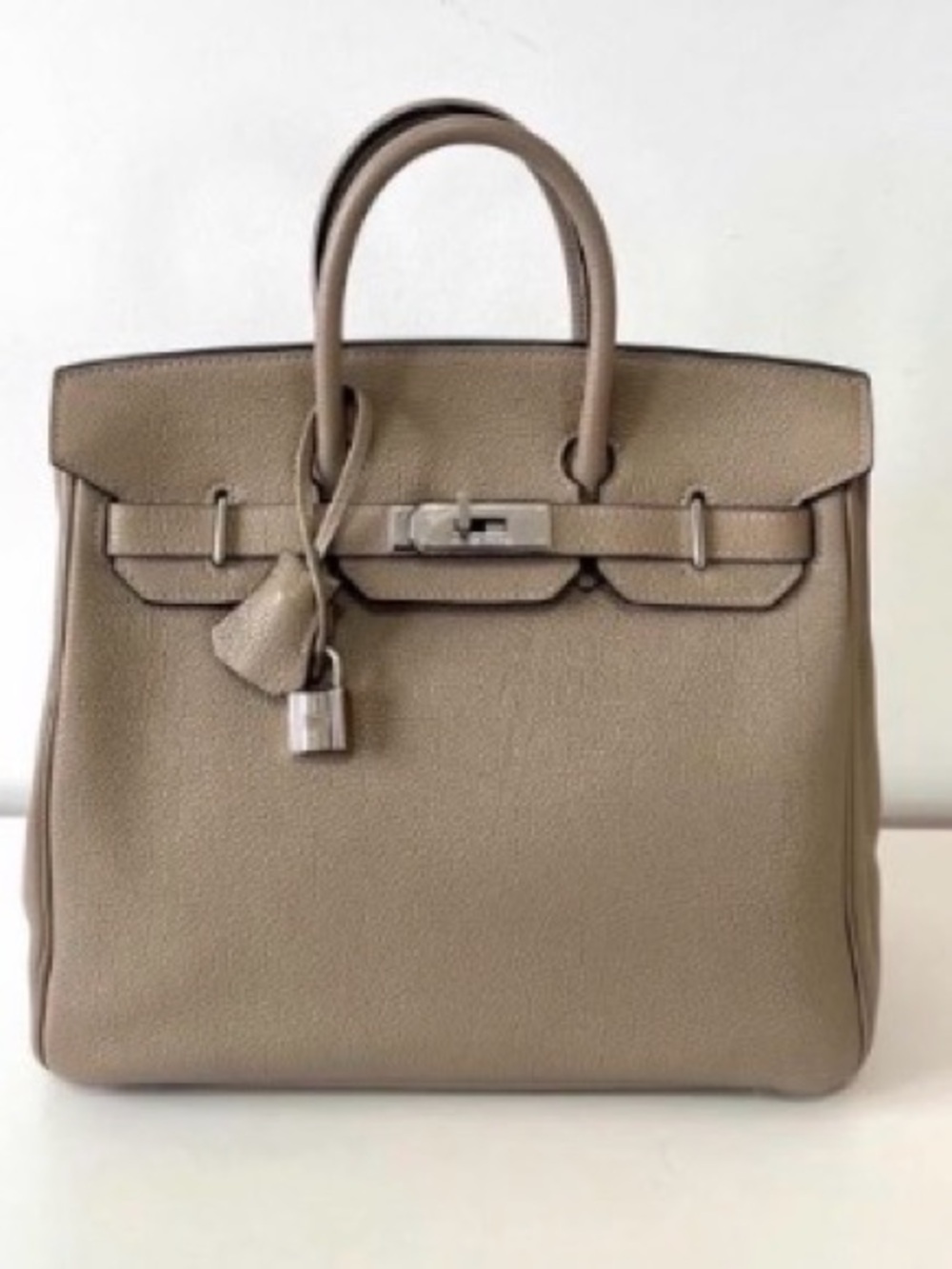 Hermes Gris tortoise Togo Leather HAC Birkin 28 Palladium Hardware